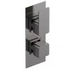 Venice Cubo Twin Thermostatic Shower Valve - Brushed Gun Metal