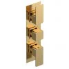 Venice Cubo Triple Thermostatic Shower Valve with Diverter - Brushed Brass