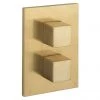 Crosswater - Water Square/Verge Crossbox 2 Outlet Trim & Levers - Brushed Brass