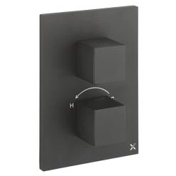 Crosswater - Water Square/Verge Crossbox 2 Outlet Trim & Levers - Matt Black